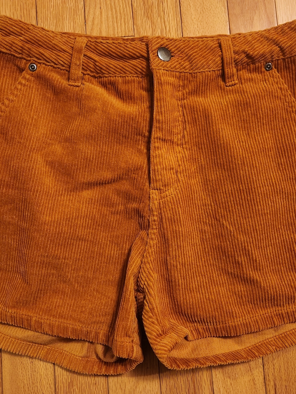 Body Glove Corduroy High-Rise Shorts in Rust Orange